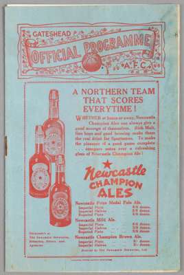 Gateshead v Darlington programme 11th October 1930,  

F.L. Division Three North fixture