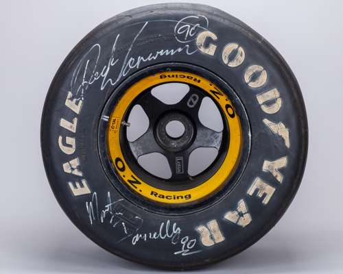 Goodyear Eagle Used Rear Wheel & Tyre Signed by Derek Warwick & Martin Donnelly