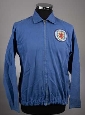 Blue Scotland tracksuit top, 
 with Four-0-Eight Umbro label, M, zip front and embroidered cloth badge inscribed THE SCOTTISH FOOTBALL ASSOCIATION, th