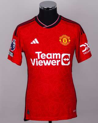 Alejandro Garnacho red No.17 Manchester United autographed short-sleeved shirt, 2023-24