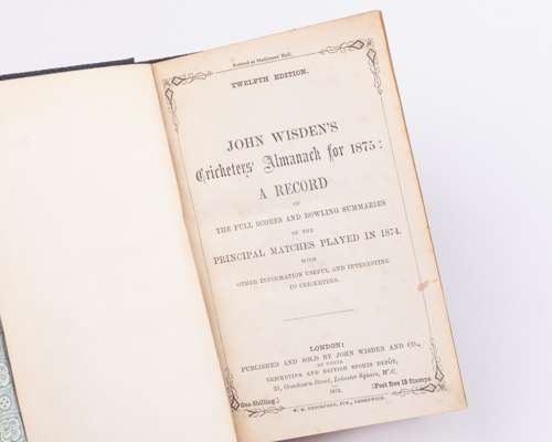 The very scarce John Wisden's Cricketers' Almanack for 1875