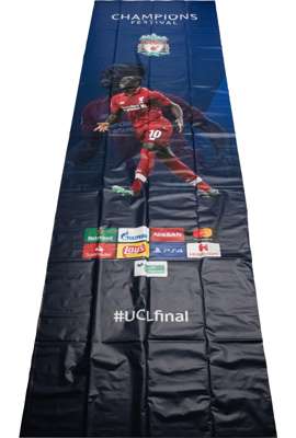 2019 UEFA Champions League Final street banner featuring Liverpool FC's Sadio Mane,
 produced for the Final Liverpool v Tottenham Hotspur, played at M