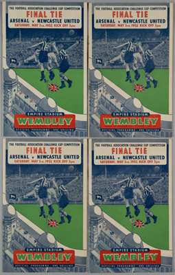 Four Arsenal v. Newcastle United F.A. Cup Final match programmes, 3rd May 1952,
 (4)

 Programmes overall fair/good