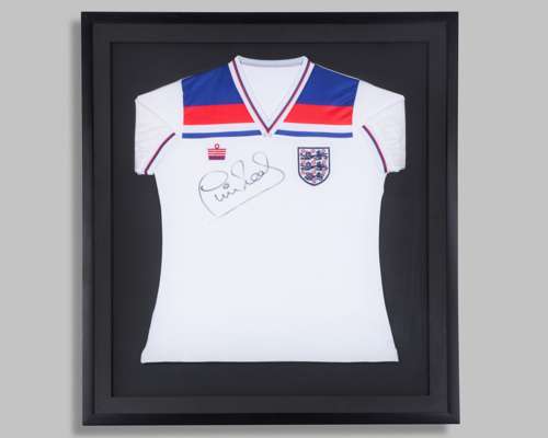 Phil Neal autographed white, blue and red England Replica short-sleeved shirt