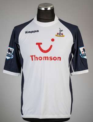 Robbie Keane white Tottenham Hotspur no.10 home jersey, season 2005-06,
 Kappa, short-sleeved with BARCLAYS PREMIERSHIP sleeve badges, club crest and 