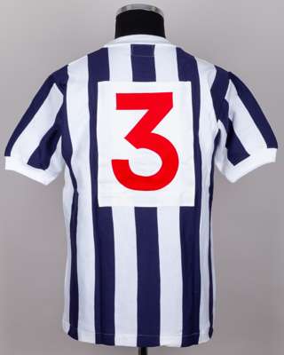 Blue and white No.3 West Bromwich Albion short-sleeved shirt, 1960s