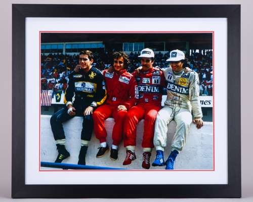 “Wall of Champions" Framed Photo - Signed by Nigel Mansell, Alain Prost & Nelson Piquet