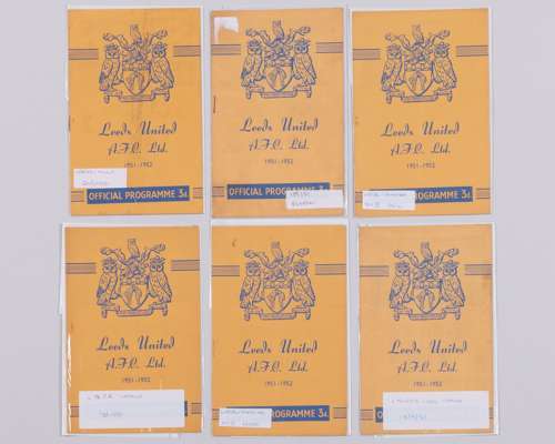 Six Leeds United home match programmes, 1951