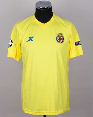 Carlos Tomas yellow No.30 Villarreal v. Manchester City short-sleeved shirt, 2011