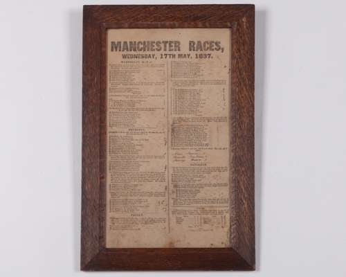 Racecard for Manchester Races 17th to 20th May 1837