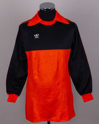 Orange and black No1. goalkeepers shirt, 1985