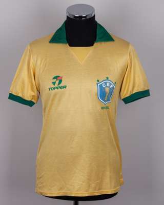 Romario yellow and green No11 Brazil World Cup short-sleeved shirt, 1990