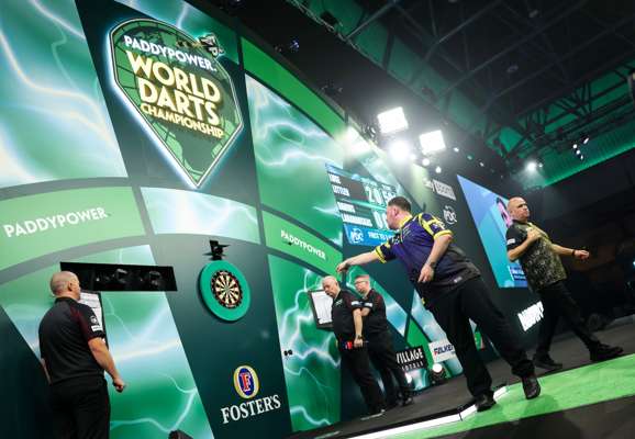 Luke Littler v. Darius Labanauskas Round 1, match-used dartboard