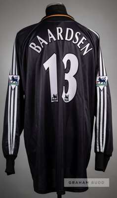 Espen Baardsen black Tottenham Hotspur no.13 goalkeeper's home jersey, season 1999- 2000,
 Adidas, long-sleeved with THE FA PREMIER LEAGUE sleeve badg