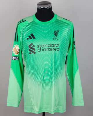 Allison Becker green No.1 Liverpool match issued short-sleeved shirt