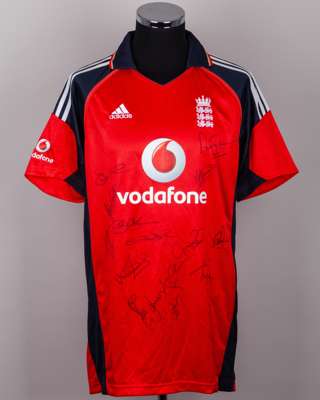 Sir Andrew Strauss Match issued ODI England Cricket Shirt 2009 vs Australia - Squad Signed