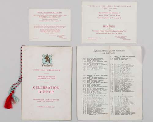 Leslie Smith 1957 F.A.Cup final a celebration menu card, held at The Grosvenor House Hotel