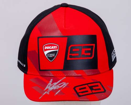 Marc Márquez 2025 Ducati Signed Framed Cap