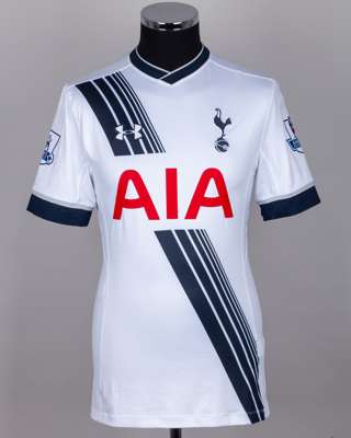 Paulinho white and blue No.8 Tottenham Hotspur short-sleeved shirt, 2015-16