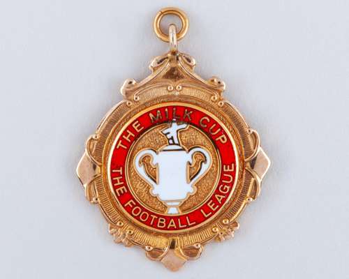 Phil Neal a 9ct gold and enamel Milk Cup medal, 1984