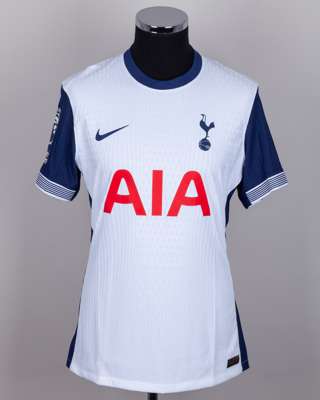 Micky Van De Ven white and blue No.37 Tottenham Hotspur short-sleeved shirt, 2024-25
