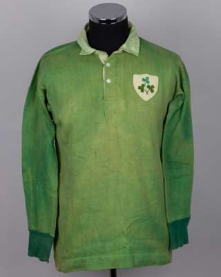 Billy Mitchell green and white Ireland match worn shirt