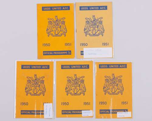 Five Leeds United home match programmes, 1950
