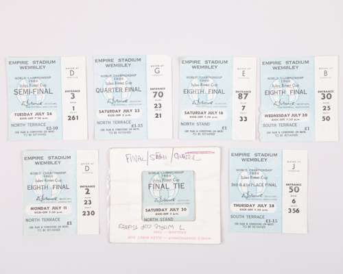Seven 1966 Word Cup ticket stubs and World Cup Final programme