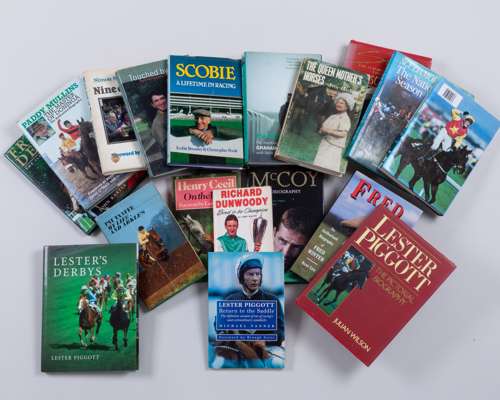 19 horse racing books some bearing autographs