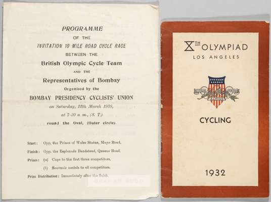 Los Angeles 1932 Olympic Games General Rules & Regulations for Cycling programme,
 24-page programme with illustrated cover, featuring the general rul