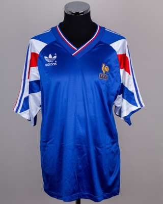Blue, white and red No.15 France short-sleeved shirt, 1993-94