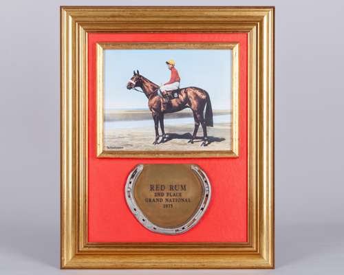 Racing plate worn by Red Rum when finishing second in the 1975 Grand National