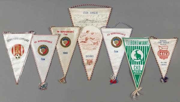 A group of six Czechoslovakia pennants originally owned by Sir Alf Ramsey,
 one dated 29.5.63, another 29.5.63 and one dated 1968; the lot also includ