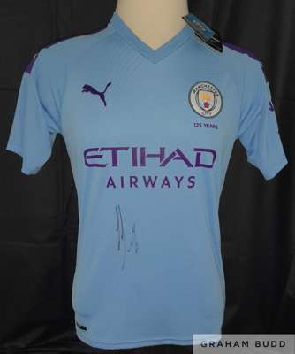 Kevin De Bruyne signed Manchester City 2019-20 home jersey, 
 size mens L, brand new with tags still attached, signed neatly and boldly by De Bruyne b