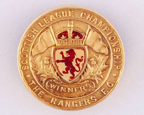 Don Kitchenbrand 9ct gold and enamel Scottish League Championship winners medal, 1955-56