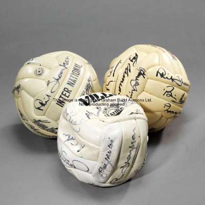 A group of three 1970s Liverpool FC signed footballs