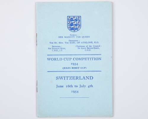 England World Cup itinerary Switzerland 16th June to 4th July 1954