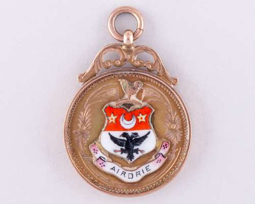R. Binnie - Airdrie 9ct gold and enamel 2XI Scottish Cup winners medal, 1920-21
