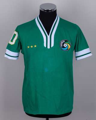 Pele autographed green No.10 Cosmos replica short-sleeved shirt