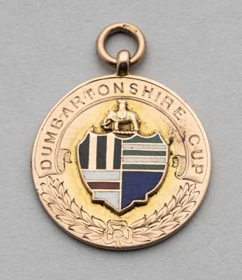 9ct gold & enamel Dunbartonshire Cup winner's medal awarded to William Walker of Clydebank FC in season 1919-20,
 fully inscribed with competition det