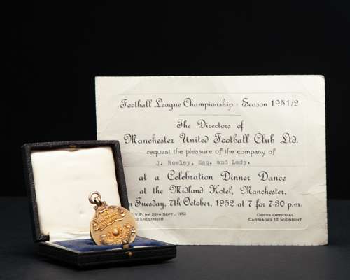 Jack Rowley silver-glit 1952 Division 1 League Champion Winners medal
