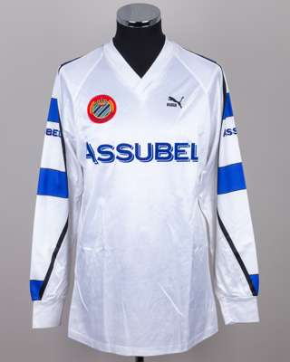 Pascal Plovie white No.16 Club Brugge long-sleeved shirt, 1991-92
