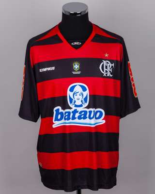 Adriano red and black No.10 Flamengo short-sleeved shirt, 2010