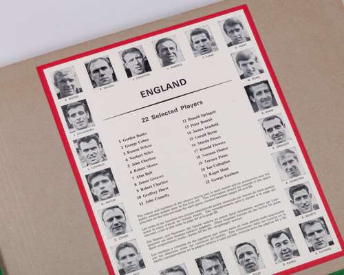 England 1966 World Cup autographs an original gold embossed photograph album
