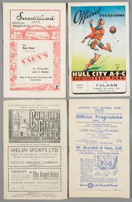 A collection of 330 Fulham away programmes dating between seasons 1946-47 and 1960-61,
 1946-47 (1), 47-48 (4), 48-49 (6), 49-50 (24), 50-51 (23), 51-