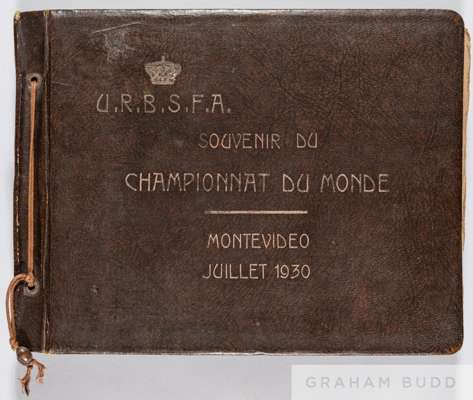 World Cup 1930 large photograph album bearing initials URBSFA