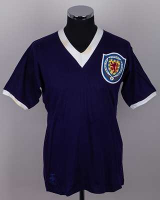 Blue No.6 Scotland v. Northern Ireland match worn short-sleeved shirt