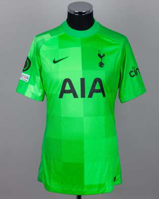 Hugo Lloris green No.1 Tottenham Hotspur goalkeeper shirt, 2021-22
