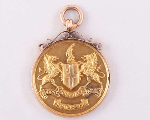 A 15ct gold London Football Association Challenge Cup medal, 1921-22