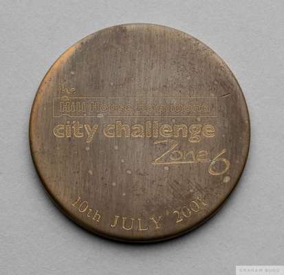 David Lloyd bronze City Challenge medallion
 the obverse inscribed The Hill House Hammond City Challenge, 29th July 2001, the reverse inscribed Manche